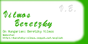 vilmos beretzky business card